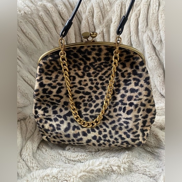 Vintage Leopard Print Top Handle Shoul Bag - Picture 1 of 13